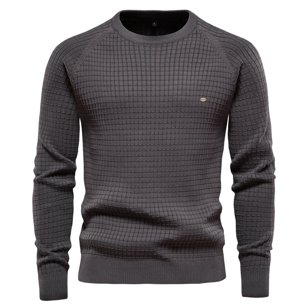 Herrar strukturerad rundhals sweatshirt med modern design Mirla-Eva Jonsson