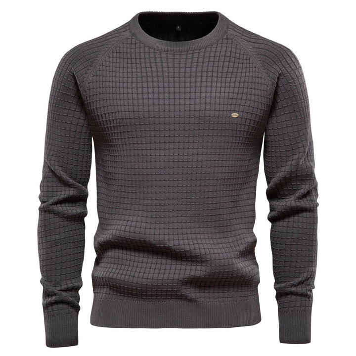 Herrar strukturerad rundhals sweatshirt med modern design Mirla-Eva Jonsson