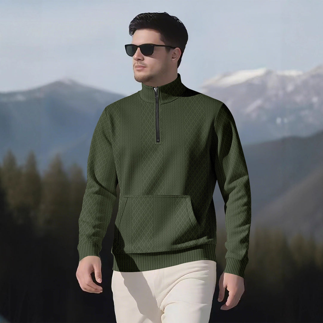 Herrar sweatpullover med ståkrage och praktiska fickor Mirla-Eva Jonsson