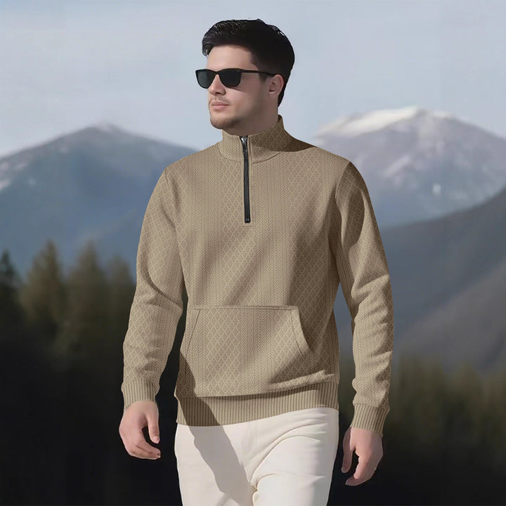 Herrar sweatpullover med ståkrage och praktiska fickor Mirla-Eva Jonsson
