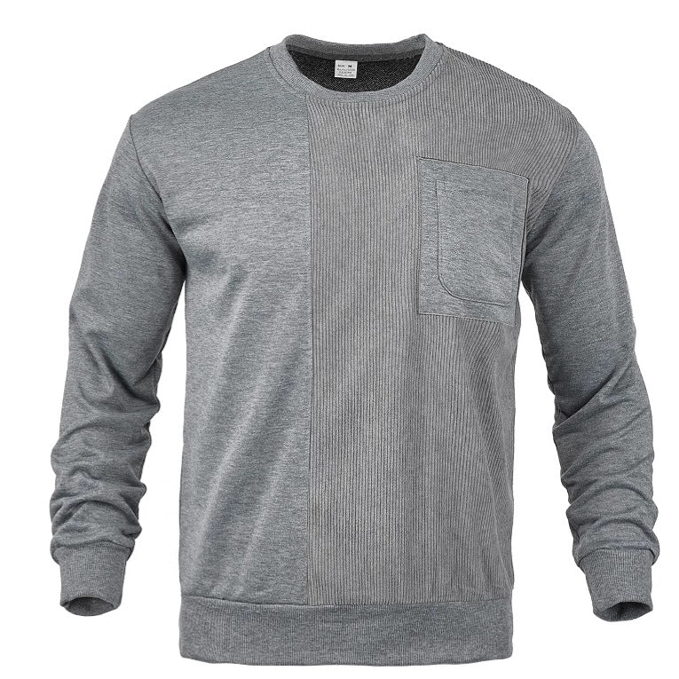Herrar trendig sweatshirt med strukturerad design och praktisk bröstficka Mirla-Eva Jonsson