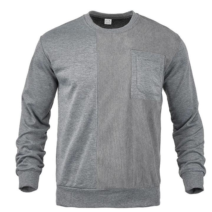 Herrar trendig sweatshirt med strukturerad design och praktisk bröstficka Mirla-Eva Jonsson