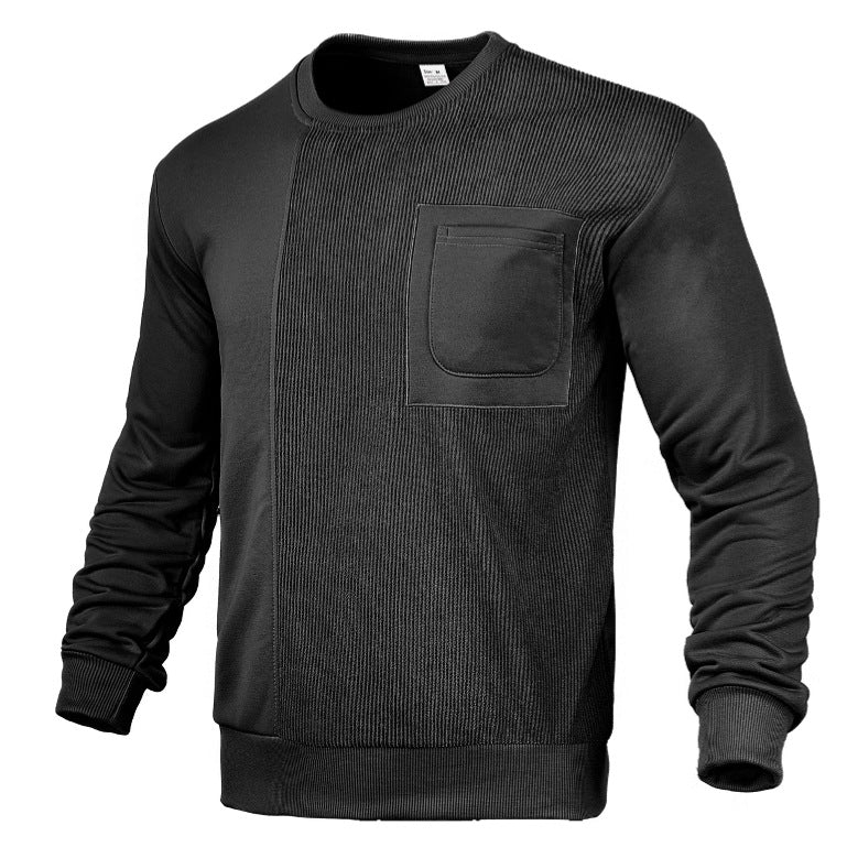 Herrar trendig sweatshirt med strukturerad design och praktisk bröstficka Mirla-Eva Jonsson