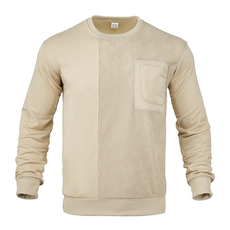 Herrar trendig sweatshirt med strukturerad design och praktisk bröstficka Mirla-Eva Jonsson
