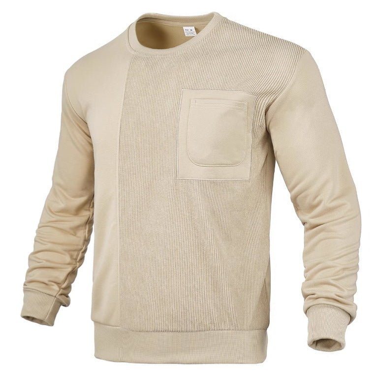 Herrar trendig sweatshirt med strukturerad design och praktisk bröstficka Mirla-Eva Jonsson