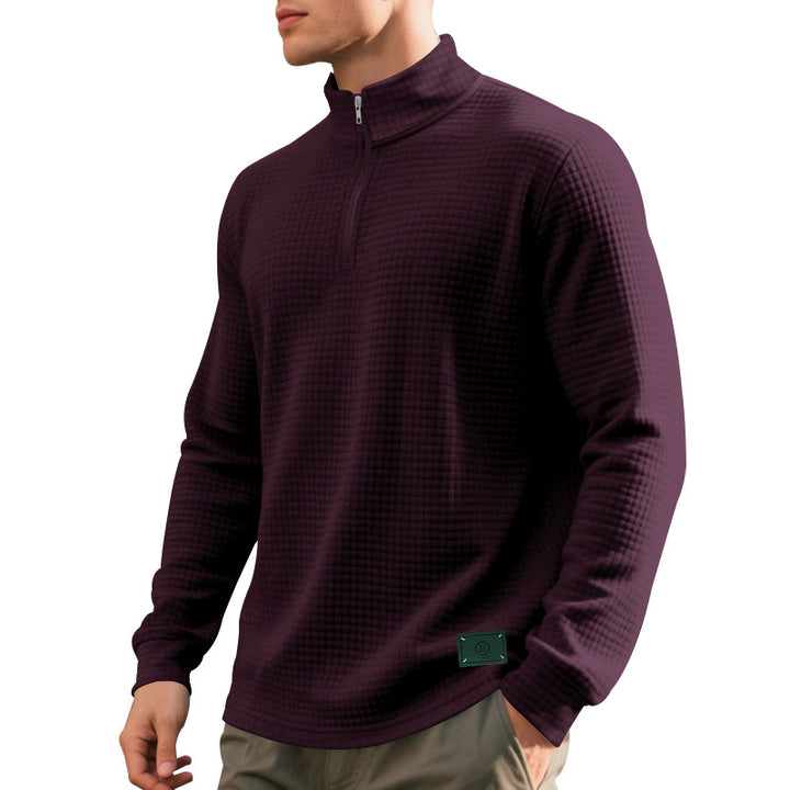 Herrar tröja med dragkedja och strukturerad design Mirla-Eva Jonsson