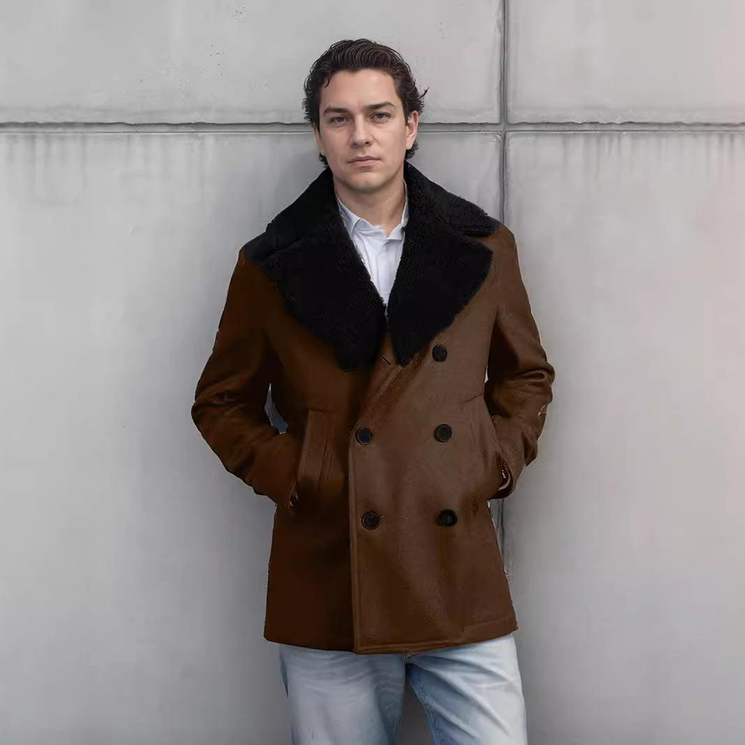 Herrar ullkappa med kontrasterande krage Eva Jonsson-Eva Jonsson