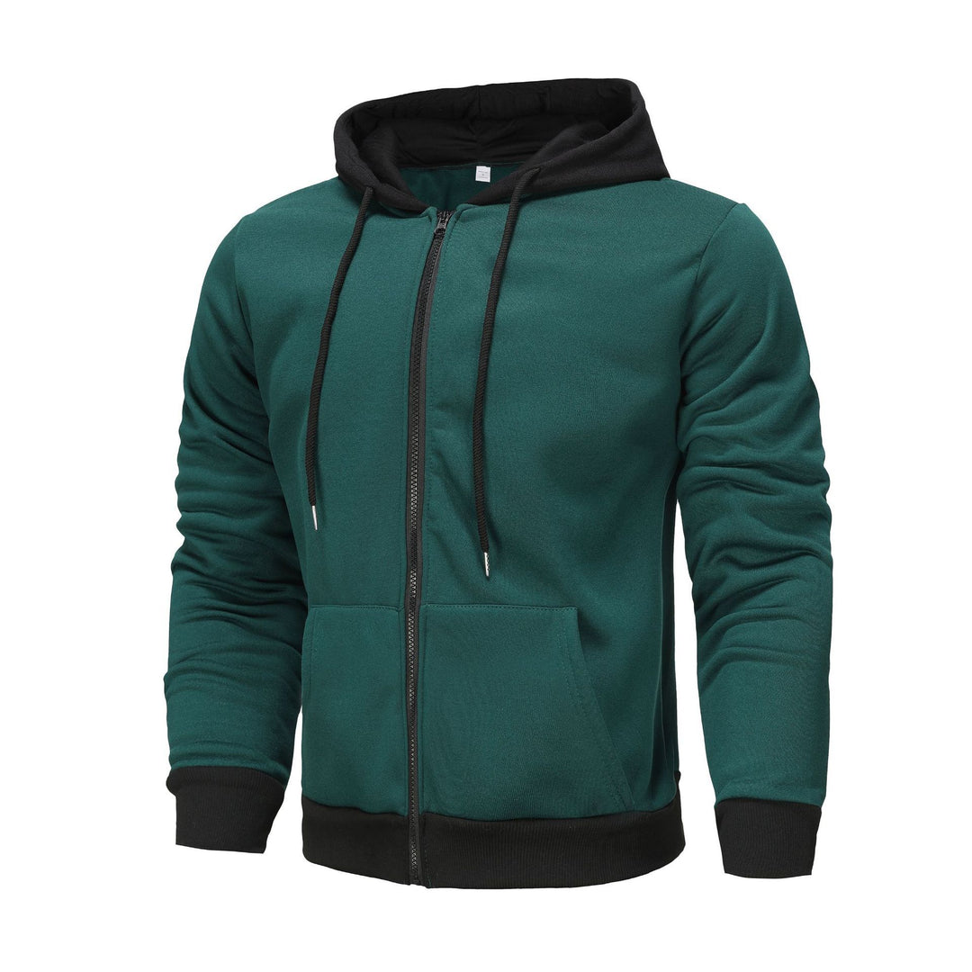 Herrar zip-hoodie med kontrastfärg och känguruficka Eva Jonsson-Eva Jonsson