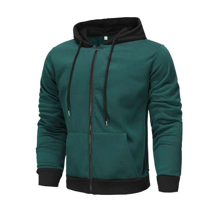 Herrar zip-hoodie med kontrastfärg och känguruficka Eva Jonsson-Eva Jonsson