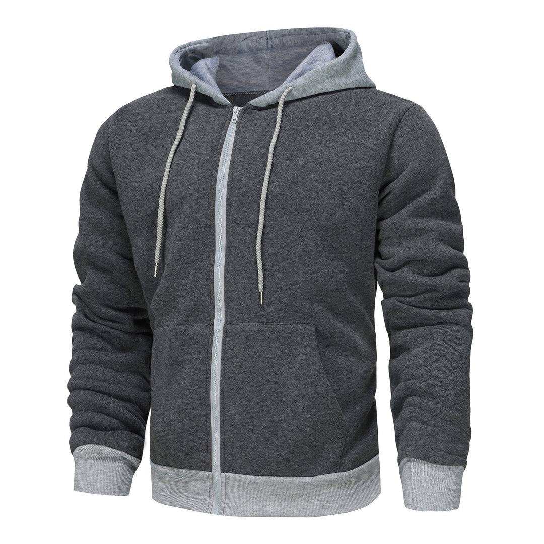 Herrar zip-hoodie med kontrastfärg och känguruficka Eva Jonsson-Eva Jonsson