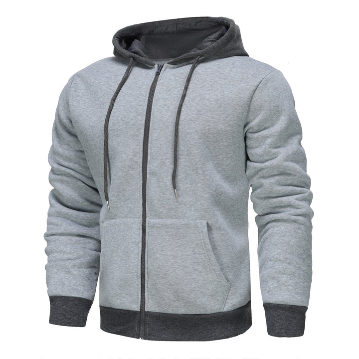 Herrar zip-hoodie med kontrastfärg och känguruficka Eva Jonsson-Eva Jonsson