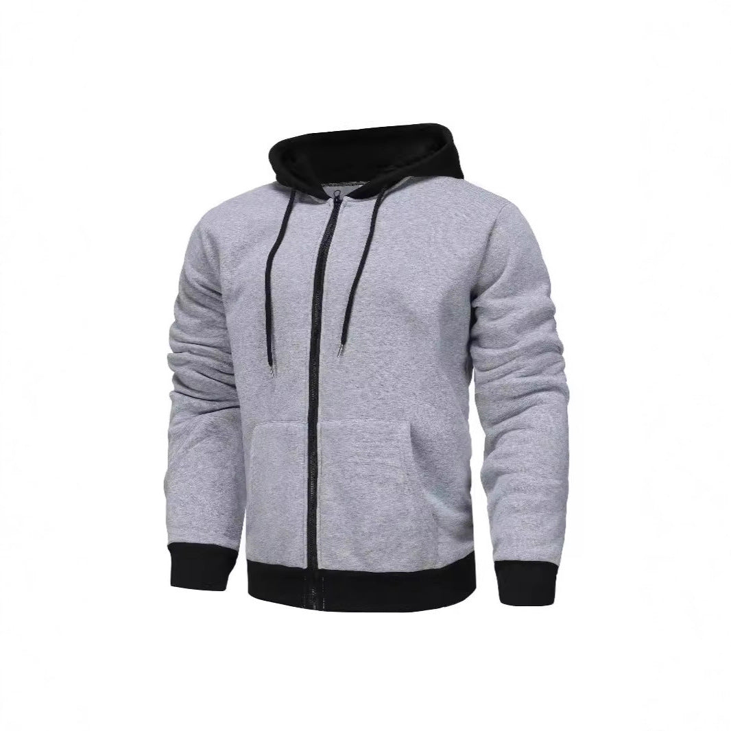 Herrar zip-hoodie med kontrastfärg och känguruficka Eva Jonsson-Eva Jonsson