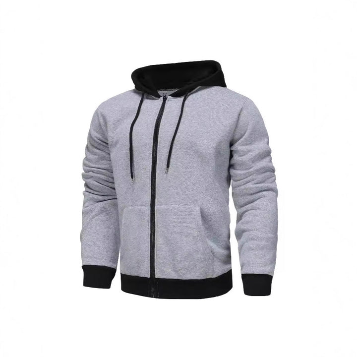 Herrar zip-hoodie med kontrastfärg och känguruficka Eva Jonsson-Eva Jonsson