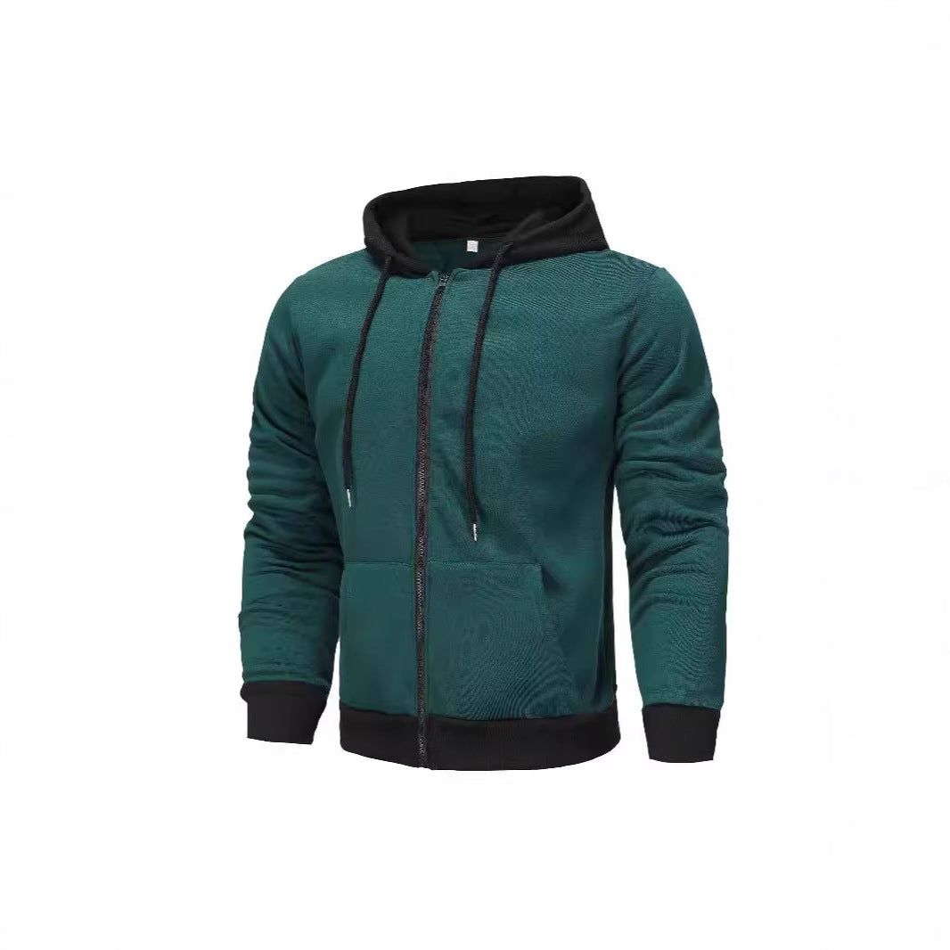 Herrar zip-hoodie med kontrastfärg och känguruficka Eva Jonsson-Eva Jonsson