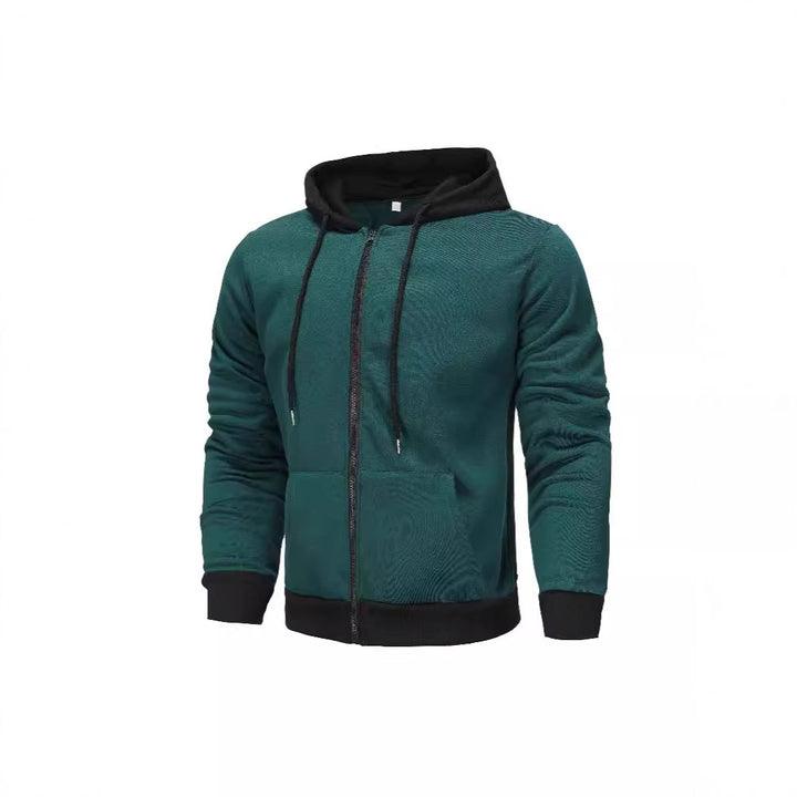 Herrar zip-hoodie med kontrastfärg och känguruficka Eva Jonsson-Eva Jonsson