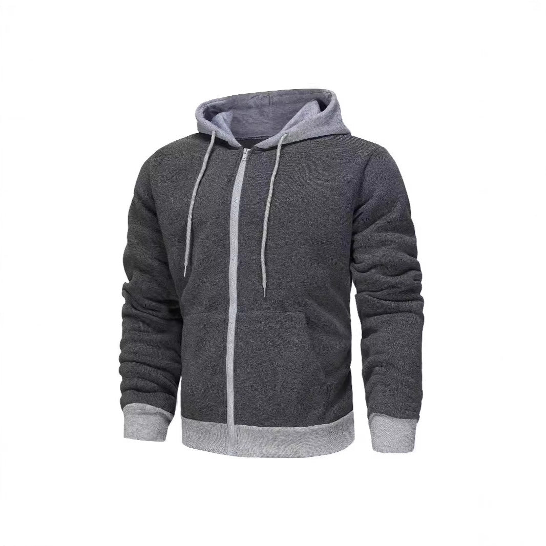 Herrar zip-hoodie med kontrastfärg och känguruficka Eva Jonsson-Eva Jonsson