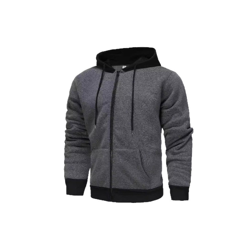 Herrar zip-hoodie med kontrastfärg och känguruficka Eva Jonsson-Eva Jonsson