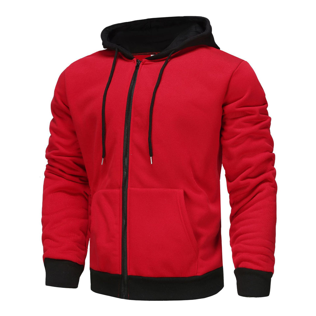 Herrar zip-hoodie med kontrastfärg och känguruficka Eva Jonsson-Eva Jonsson