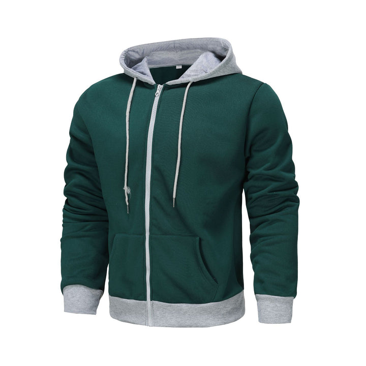 Herrar zip-hoodie med kontrastfärg och känguruficka Eva Jonsson-Eva Jonsson