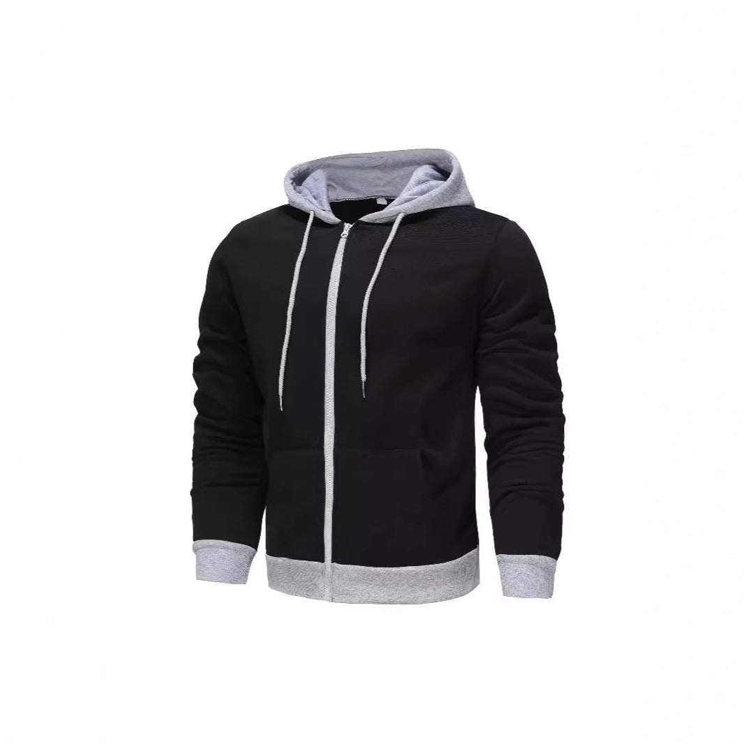 Herrar zip-hoodie med kontrastfärg och känguruficka Eva Jonsson-Eva Jonsson