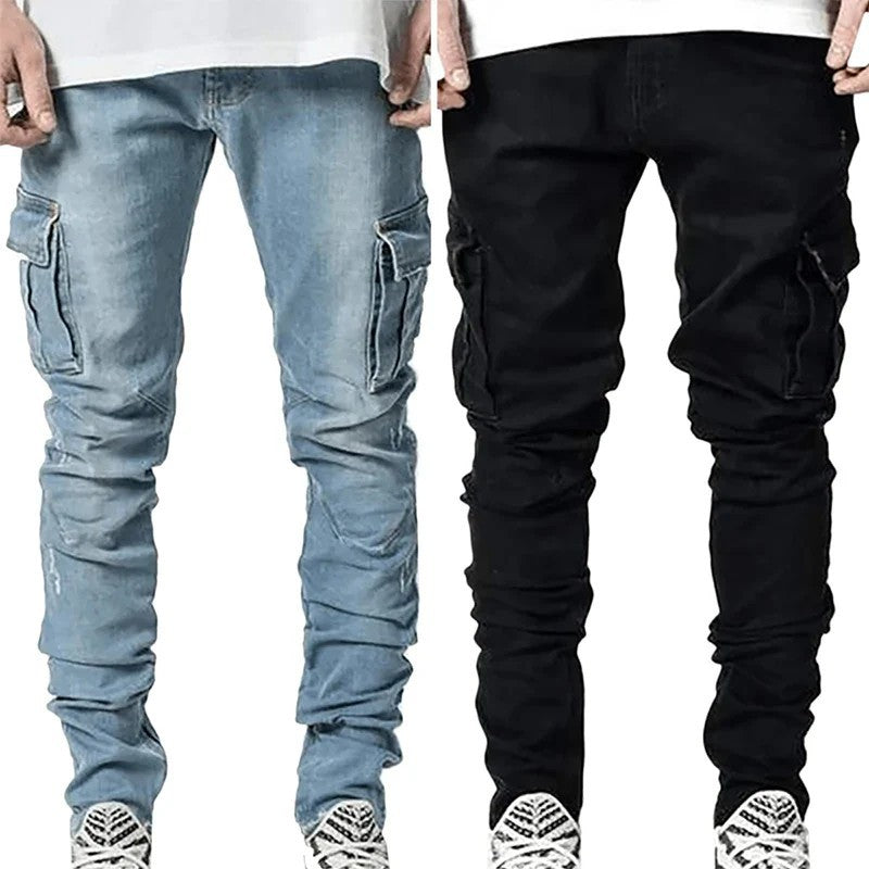 Herrarnas Cargo-jeans med multifunktionella fickor och modern Slim-Fit skärning Mirla-Eva Jonsson