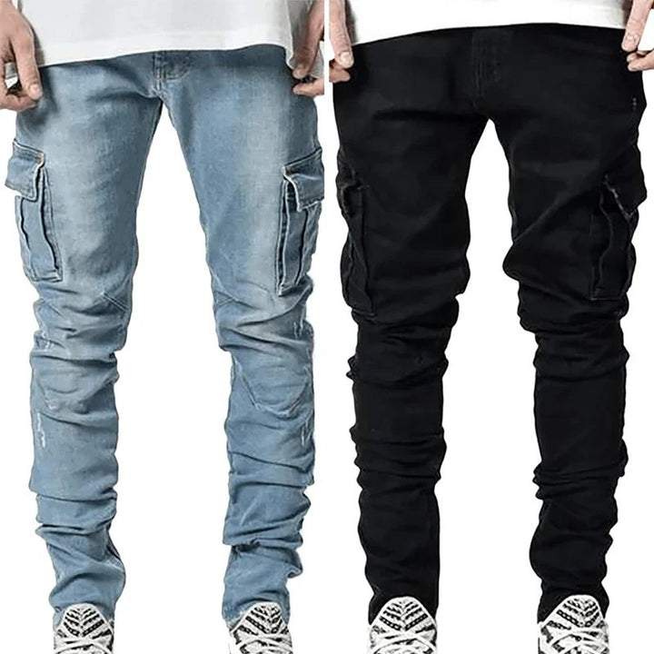 Herrarnas Cargo-jeans med multifunktionella fickor och modern Slim-Fit skärning Mirla-Eva Jonsson