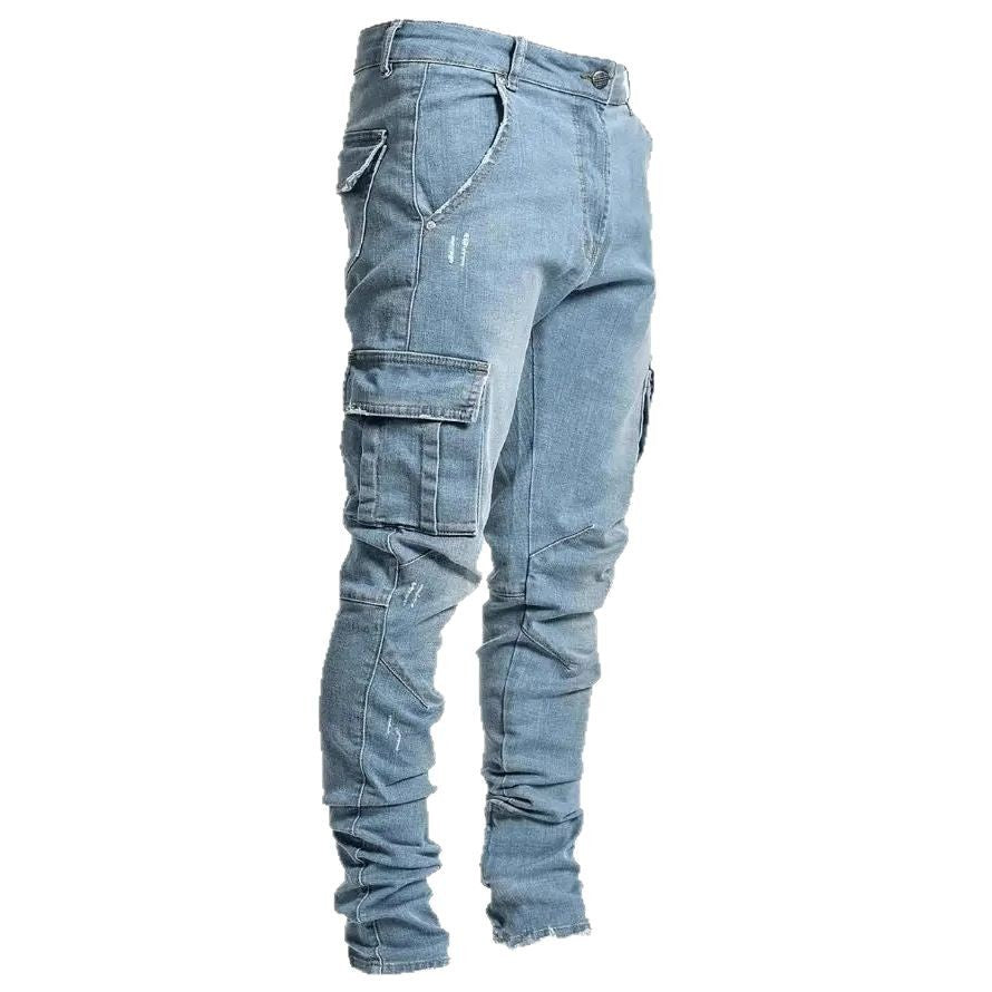 Herrarnas Cargo-jeans med multifunktionella fickor och modern Slim-Fit skärning Mirla-Eva Jonsson