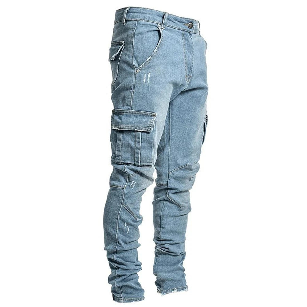 Herrarnas Cargo-jeans med multifunktionella fickor och modern Slim-Fit skärning Mirla-Eva Jonsson