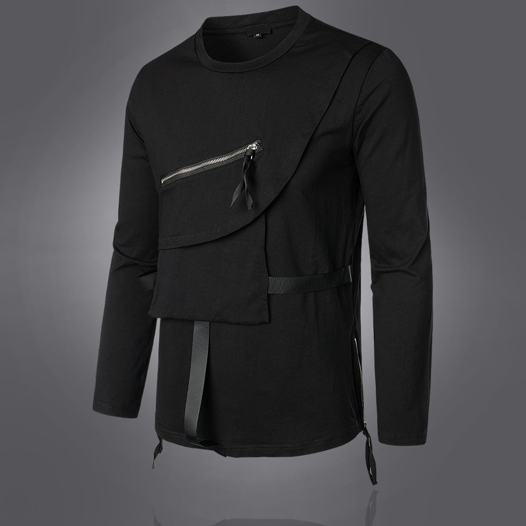 Herrarnas Fashion Långärmad Skjorta med asymmetrisk design och praktisk bröstficka Eva Jonsson-Eva Jonsson