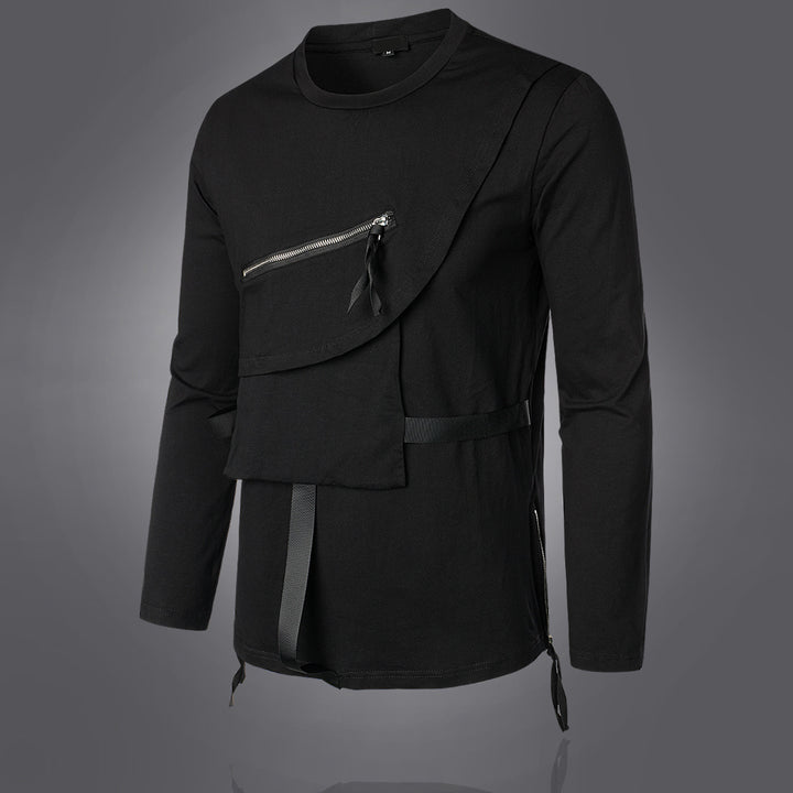 Herrarnas Fashion Långärmad Skjorta med asymmetrisk design och praktisk bröstficka Mirla-Eva Jonsson