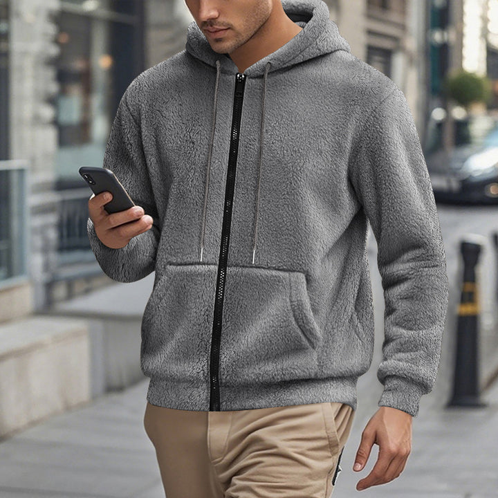 Herrarnas Fleece Hoodie med sidfickor med dragkedja Mirla-Eva Jonsson