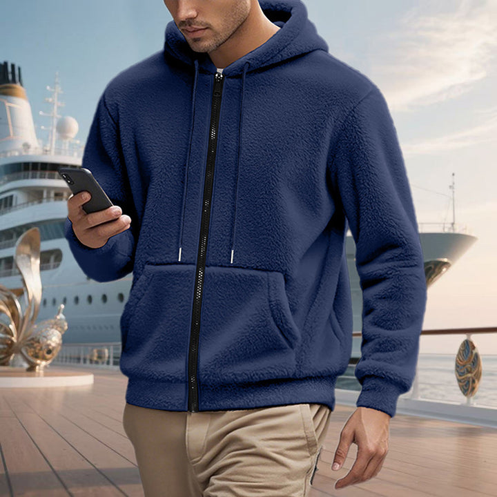 Herrarnas Fleece Hoodie med sidfickor med dragkedja Mirla-Eva Jonsson