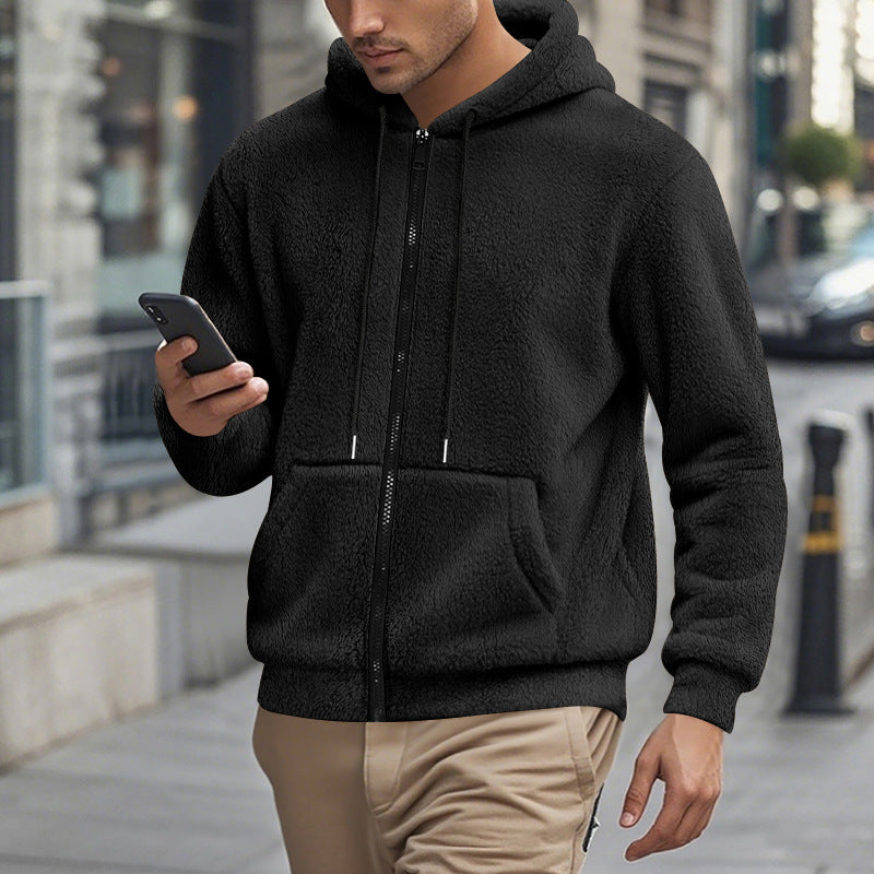 Herrarnas Fleece Hoodie med sidfickor med dragkedja Mirla-Eva Jonsson