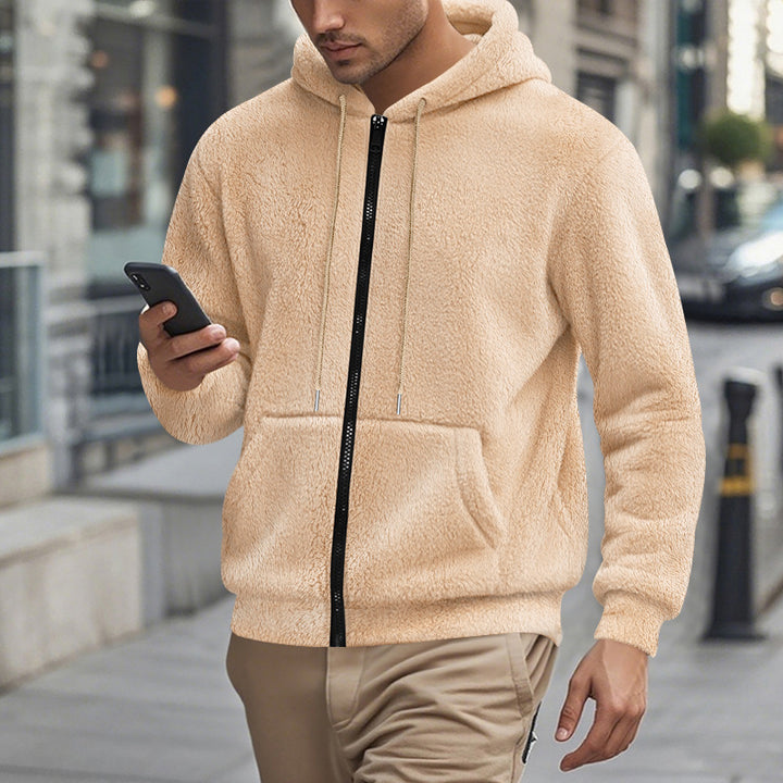 Herrarnas Fleece Hoodie med sidfickor med dragkedja Mirla-Eva Jonsson