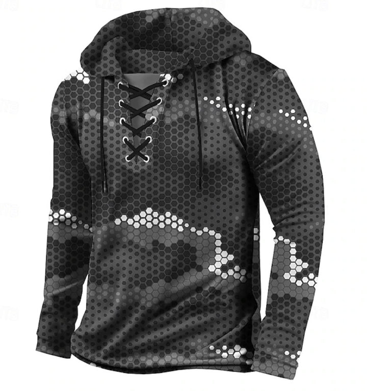 Herrarnas Huva Sweatshirt med innovativt bikakesmönster Mirla-Eva Jonsson
