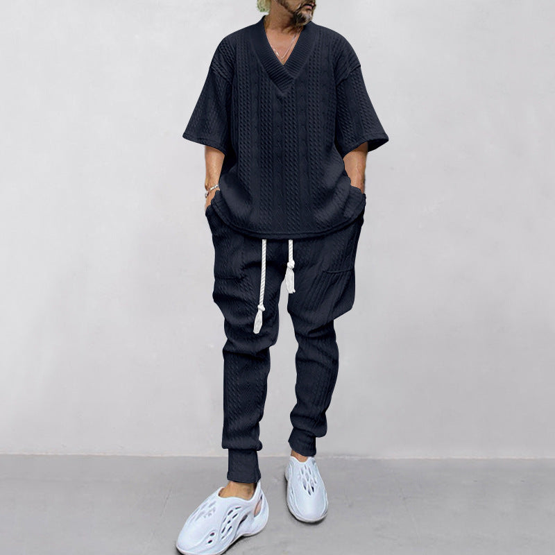 Herrarnas Lässiga Stickad Joggingbyxor med Innovativ Design Mirla-Eva Jonsson