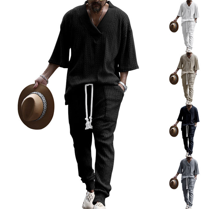Herrarnas Lässiga Stickad Joggingbyxor med Innovativ Design Mirla-Eva Jonsson