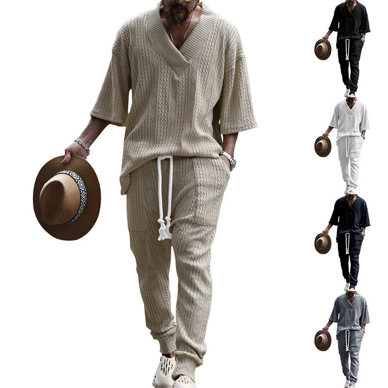 Herrarnas Lässiga Stickad Joggingbyxor med Innovativ Design Mirla-Eva Jonsson