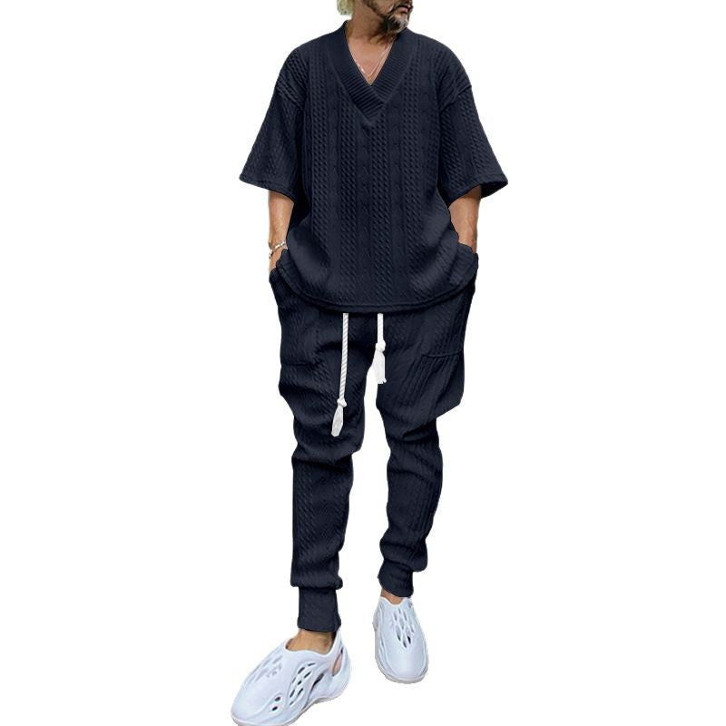 Herrarnas Lässiga Stickad Joggingbyxor med Innovativ Design Mirla-Eva Jonsson