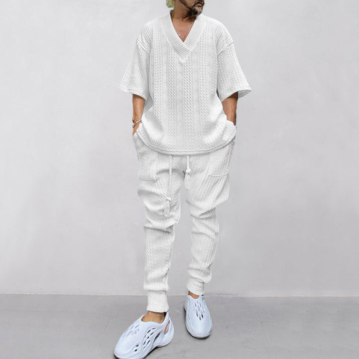 Herrarnas Lässiga Stickad Joggingbyxor med Innovativ Design Mirla-Eva Jonsson