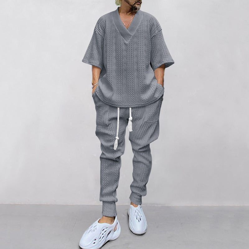 Herrarnas Lässiga Stickad Joggingbyxor med Innovativ Design Mirla-Eva Jonsson