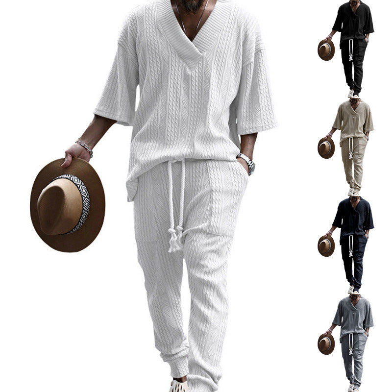 Herrarnas Lässiga Stickad Joggingbyxor med Innovativ Design Mirla-Eva Jonsson
