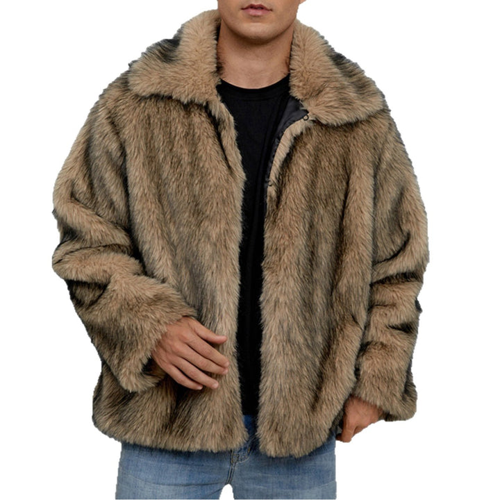 Herrarnas Lyxiga Konstpälsjacka med Bred Krage Eva Jonsson-Eva Jonsson