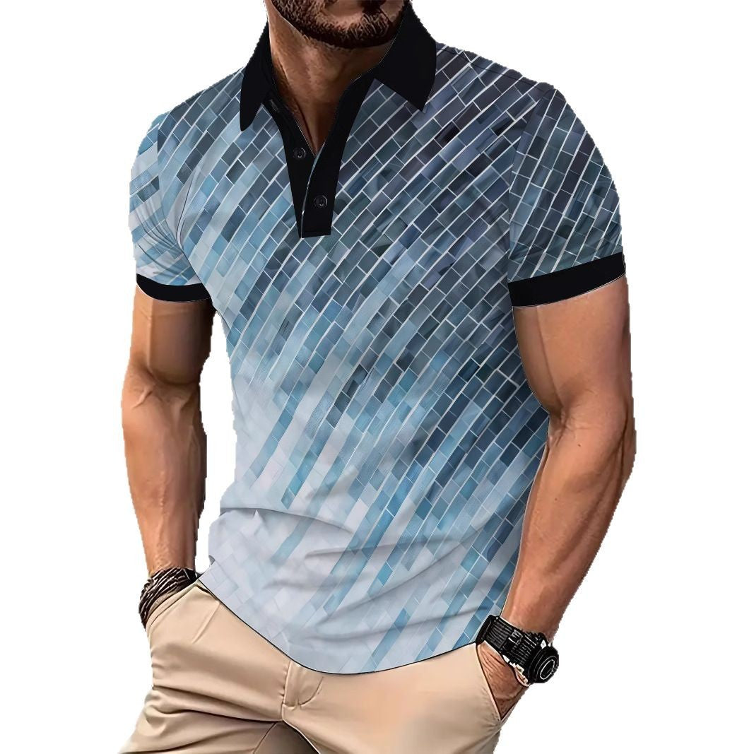 Herrarnas Poloshirt med Dynamisk Grafikdesign Mirla-Eva Jonsson