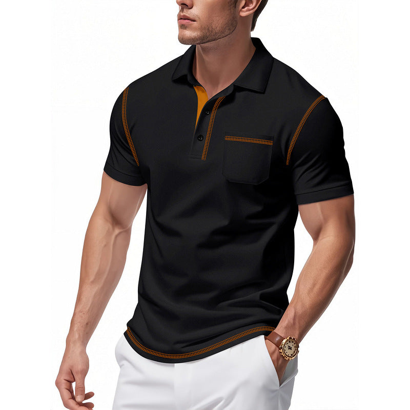 Herrarnas Poloshirt med modern Henley-krage och kontrasterande accenter Mirla-Eva Jonsson