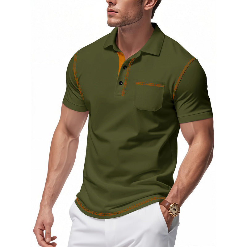 Herrarnas Poloshirt med modern Henley-krage och kontrasterande accenter Mirla-Eva Jonsson