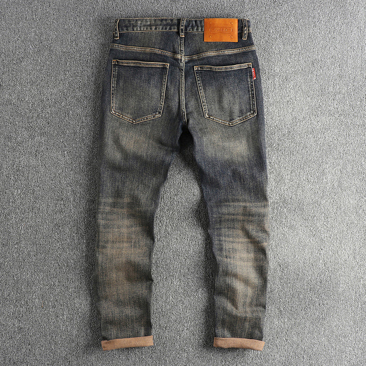 Herrarnas Slim-Fit Jeans med avslappnad Used-Look Mirla-Eva Jonsson
