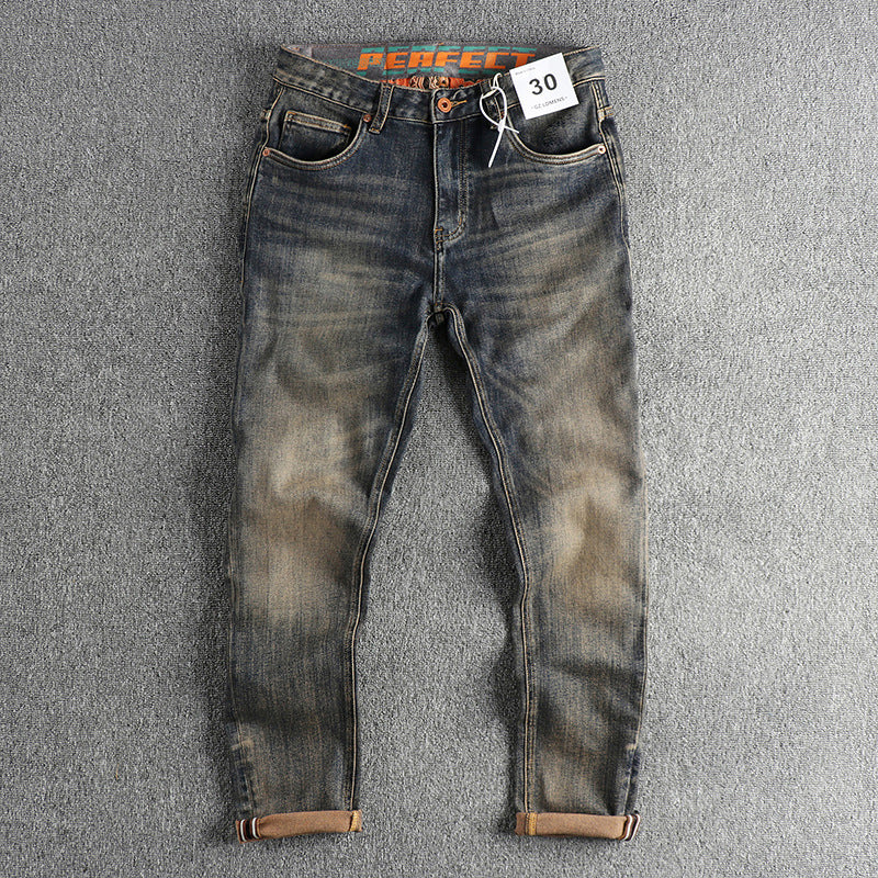 Herrarnas Slim-Fit Jeans med avslappnad Used-Look Mirla-Eva Jonsson