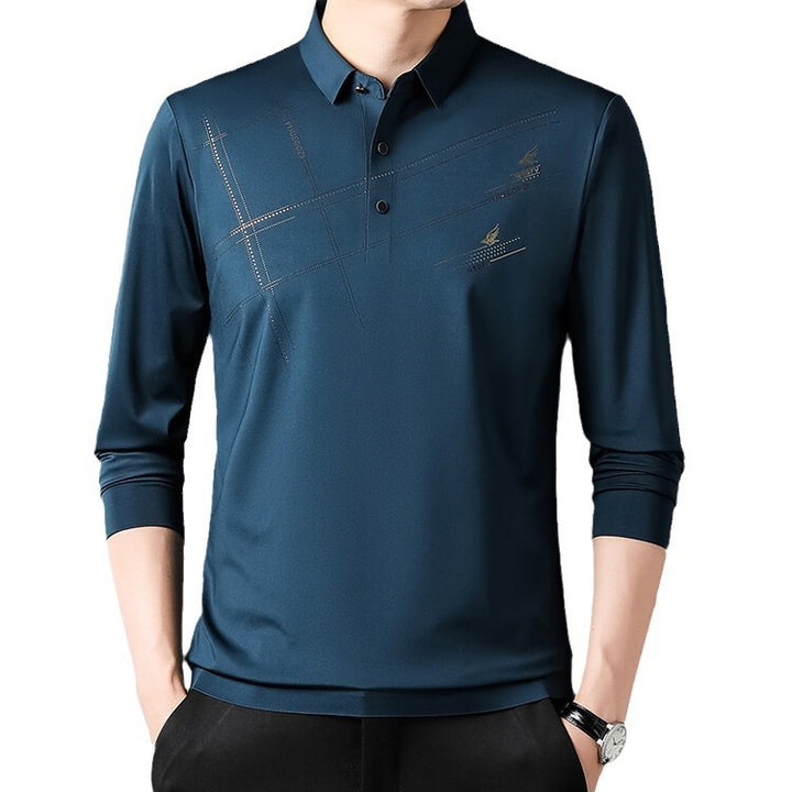Herrarnas Sportiga Långärmad Poloshirt med Innovativ Design Mirla-Eva Jonsson