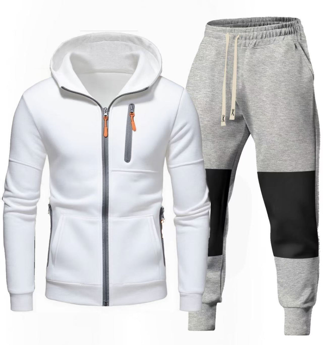 Herrarnas Sportigt Hoodie- och Joggingbyxa-set med Funktionella Dragkedjefickor Mirla-Eva Jonsson